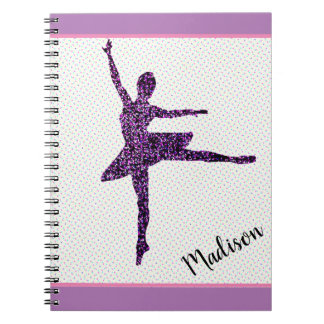Fille Dancer Sparkle Personnalisé Carnet Mince Poi