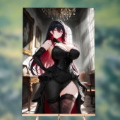 Fille d'anime gothique robe noire (Neutre)