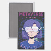 Fille d'anime lunettes de réalité virtuelle aimant (Recto/Verso)