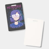 Fille d'anime lunettes de réalité virtuelle Badge (Avant & arrière)