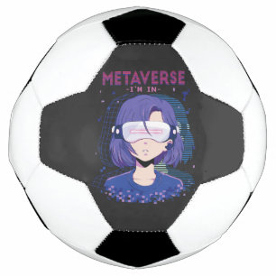 Fille d'anime lunettes de réalité virtuelle Ballon