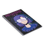 Fille d'anime lunettes de réalité virtuelle cahier (Côté Droit)