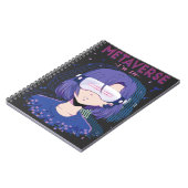 Fille d'anime lunettes de réalité virtuelle cahier (Côté gauche)