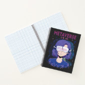 Fille d'anime lunettes de réalité virtuelle Cahier (Intérieur)