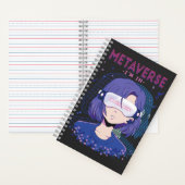 Fille d'anime lunettes de réalité virtuelle Cahier (À l'intérieur)