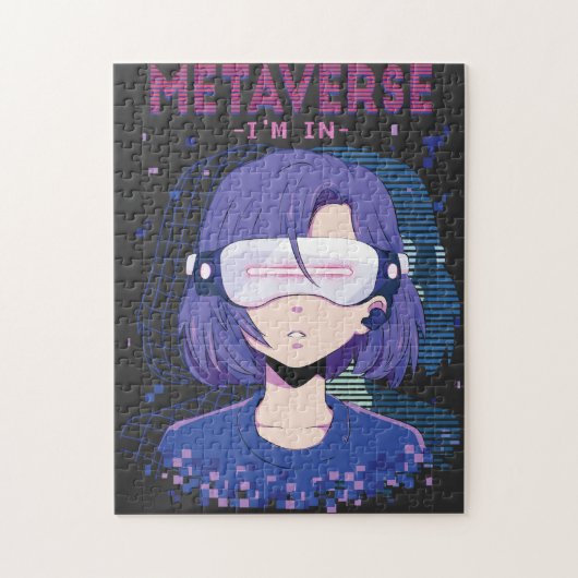 Fille d'anime lunettes de réalité virtuelle puzzle (Vertical)