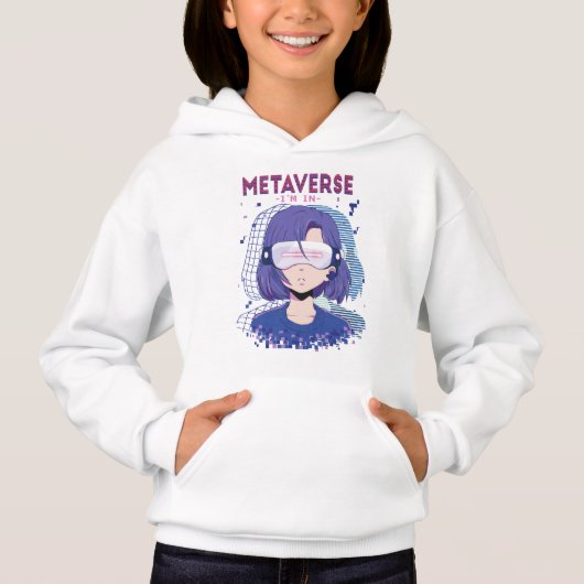 Fille d'anime lunettes de réalité virtuelle Sweat (Devant)