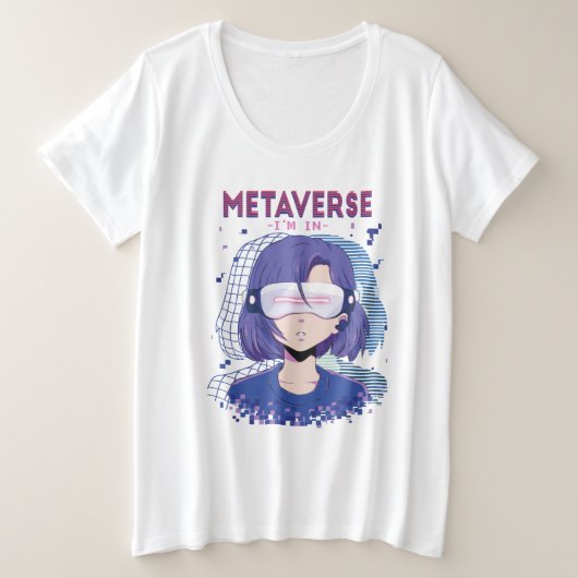 Fille d'anime lunettes de réalité virtuelle T-Shir (Design devant)