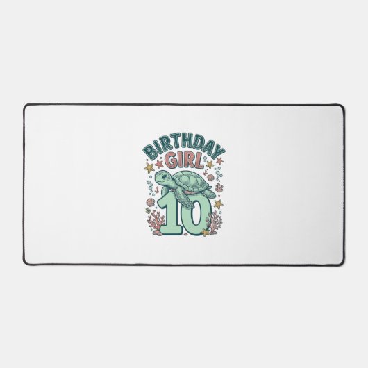 Fille d'anniversaire 10 Tortue de mer Gravure vint (Recto)