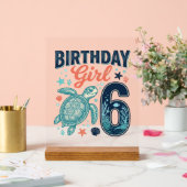Fille d'anniversaire 6 Tortue de mer Conception ve (Mariage)