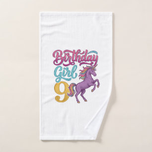 Fille d'anniversaire 9 Licorne Dessin de gravure v