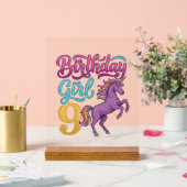 Fille d'anniversaire 9 Licorne Dessin de gravure v (Mariage)