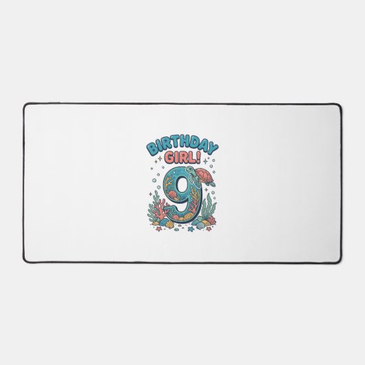 Fille d'anniversaire 9 Tortue de mer Vector Design (Recto)