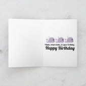 Fille d'anniversaire de baleine bonjour là - carte (Intérieur)