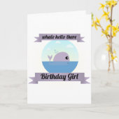 Fille d'anniversaire de baleine bonjour là - carte (Fleur jaune)