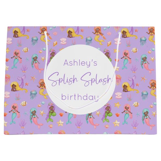 Fille d'anniversaire grand sac cadeau (Devant)