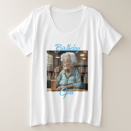 Fille d'anniversaire | Vielle dame buvant une bièr (Design devant)