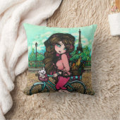 Fille dans le coussin d'art de Tour Eiffel de (Couverture)