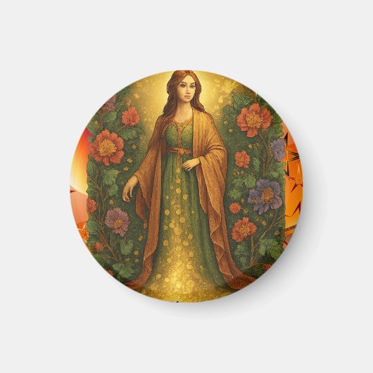 Fille dans le jardin Magnet (Devant)