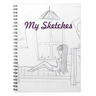 Fille dans le livre de croquis de pièce