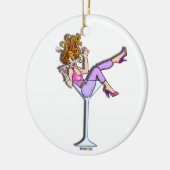 Fille dans un ornement en verre de Martini - rouge (Gauche)