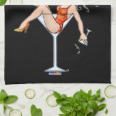 FILLE DANS UN VERRE À MARTINI (2) SERVIETTE (Plié)