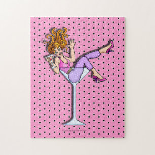 FILLE DANS UN VERRE À MARTINI PUZZLE (Lav)
