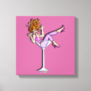 FILLE DANS UN VERRE À MARTINI Toile encadrée en ga