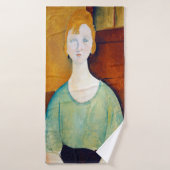 Fille dans une blouse verte, Modigliani (Serviette de bain)