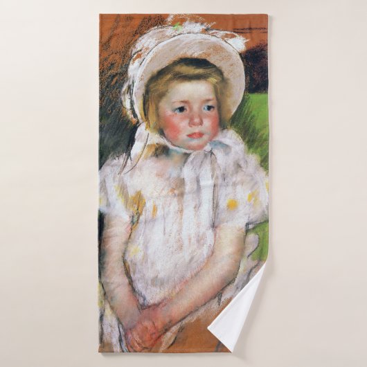 Fille dans une Bonnet Blanche, Mary Cassatt (Serviette de bain)