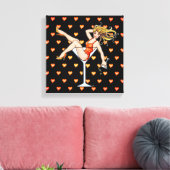 FILLE DANS UNE Galerie MARTINI EN VERRE Toile Enve (Insitu(Salon))