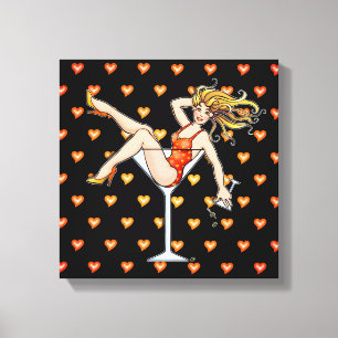 FILLE DANS UNE Galerie MARTINI EN VERRE Toile Enve