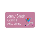 Fille danseuse nom école livre étiquettes (Devant)