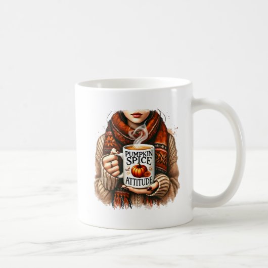 Fille d'automne confortable avec café Mug (Droite)