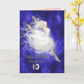 Fille de 12 ans, carte d'anniversaire de ballerine (Fleur jaune)