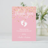 Fille de Baby shower en MERCI or rose personnalisé (Debout devant)