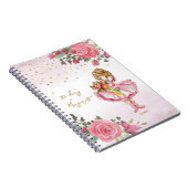 Fille de ballet Journal intime floral rose délicat (Côté Droit)