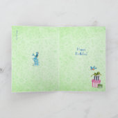 Fille de ballons d'anniversaire Gâteau | Carte d'a (Intérieur)