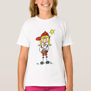 Fille de base-ball avec des T-shirts et des