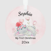 Fille de bébé Mon premier Noël 2023 Personnalisé (dos)