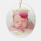 Fille de bébé personnalisée Mon premier ornement d (Gauche)