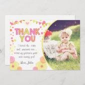 Fille de carte de remerciements d'anniversaire de (Devant / Derrière)