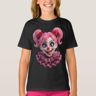 Fille de clown rose effrayant T-Shirt PNG Hallowee