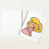 Fille de dessin animé heureuse qui rit (Devant avec enveloppe)