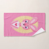 Fille de dessin animé lapin mignon (Serviette à main)