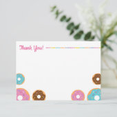 Fille de Donut Party - Carte de note Merci (Debout devant)