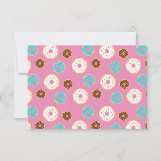 Fille de Donut Party - Carte de note Merci (Dos)