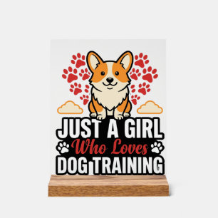 Fille de dressage de chien Corgi Vintage Vector Co