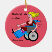 Fille de fauteuil roulant en ornement d'amputé de (Devant)