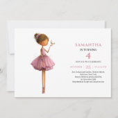 Fille de fée fantaisiste Invitations d'anniversair (Devant)